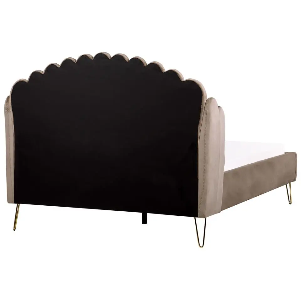 AMBILLOU - Tweepersoonsbed - Taupe - 140 x 200 cm - Fluweel