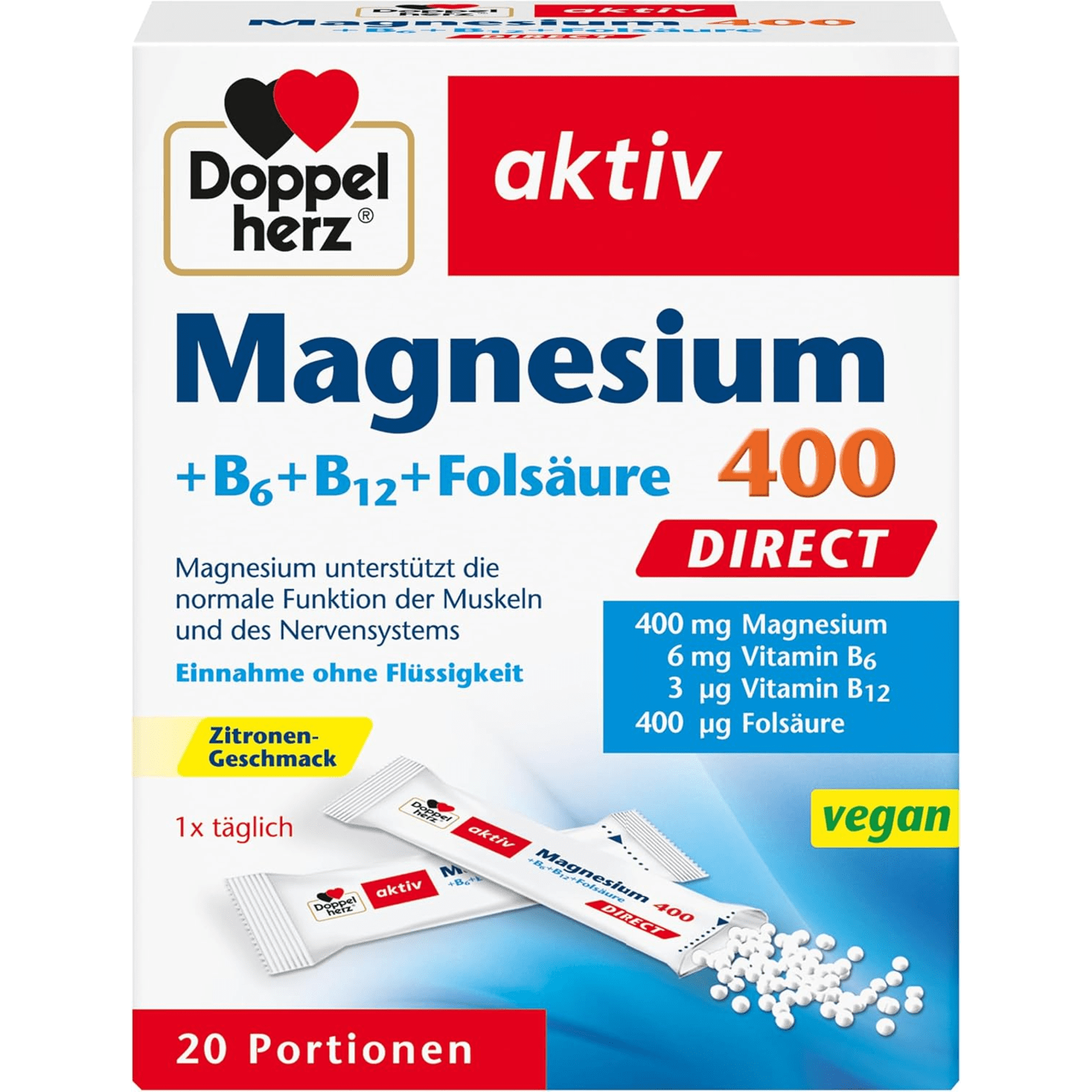 Magnesium 400 + B-Vitamine direct (20x1,2g)