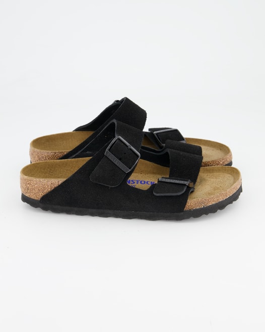 Birkenstock Arizona Weichbettung Pantoletten in Schwarz