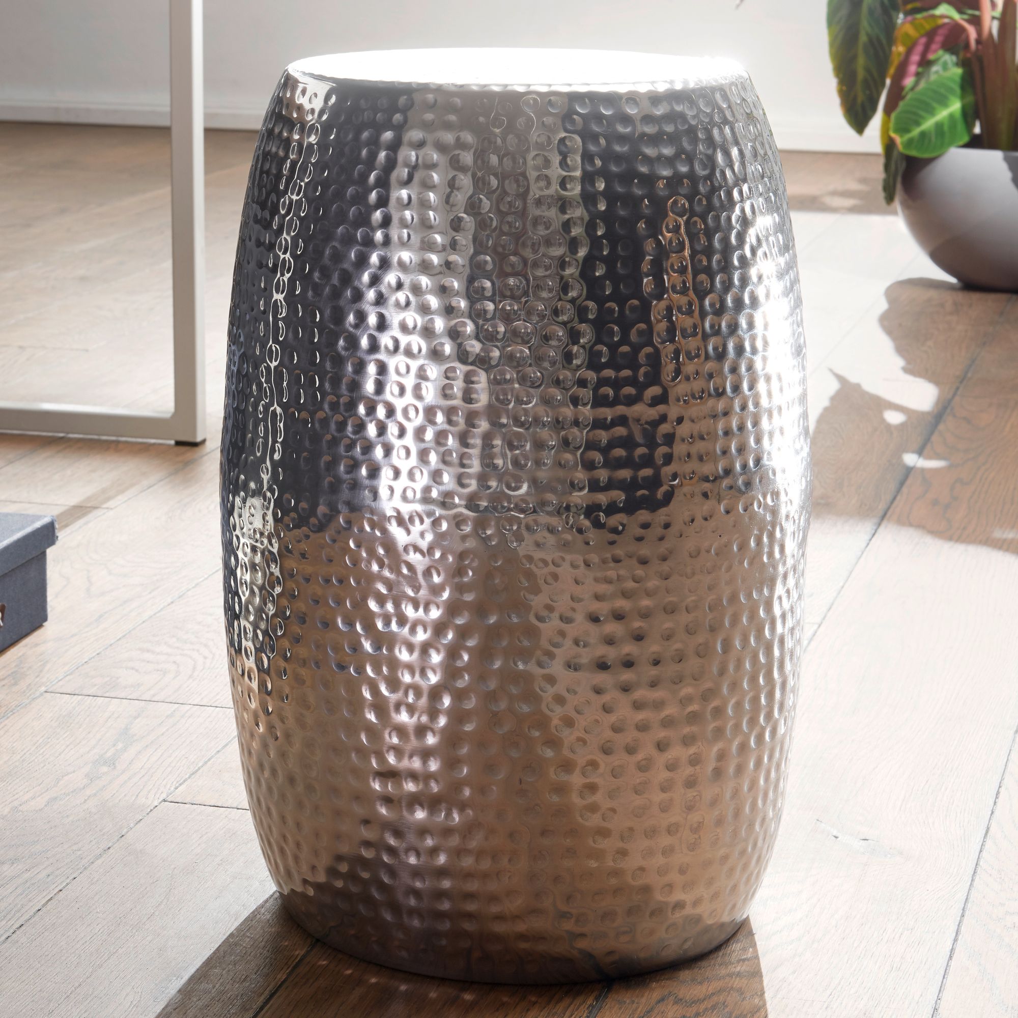 KADIMA DESIGN Beistelltisch ENNS: Orientalisch, Aluminium, 30 cm Breite, goldfarbenes Finish