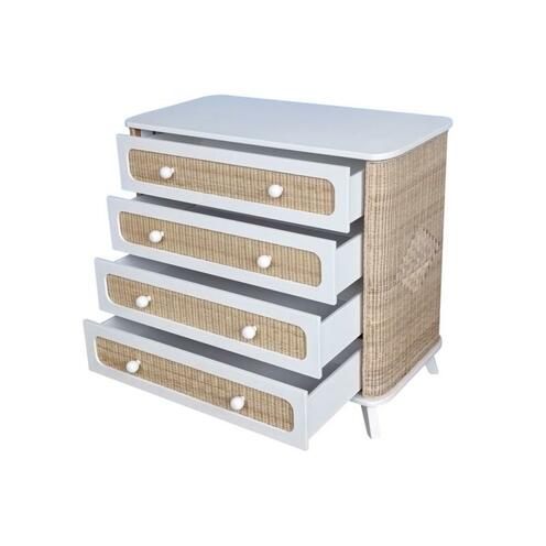 Commode 4 tiroirs COQUILLAGE Neige - THEO