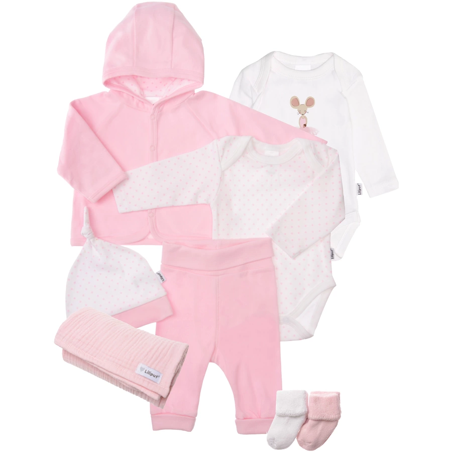 Liliput Baby-Ausstattung 8-teiliges Set 'Pünktchen' rosa