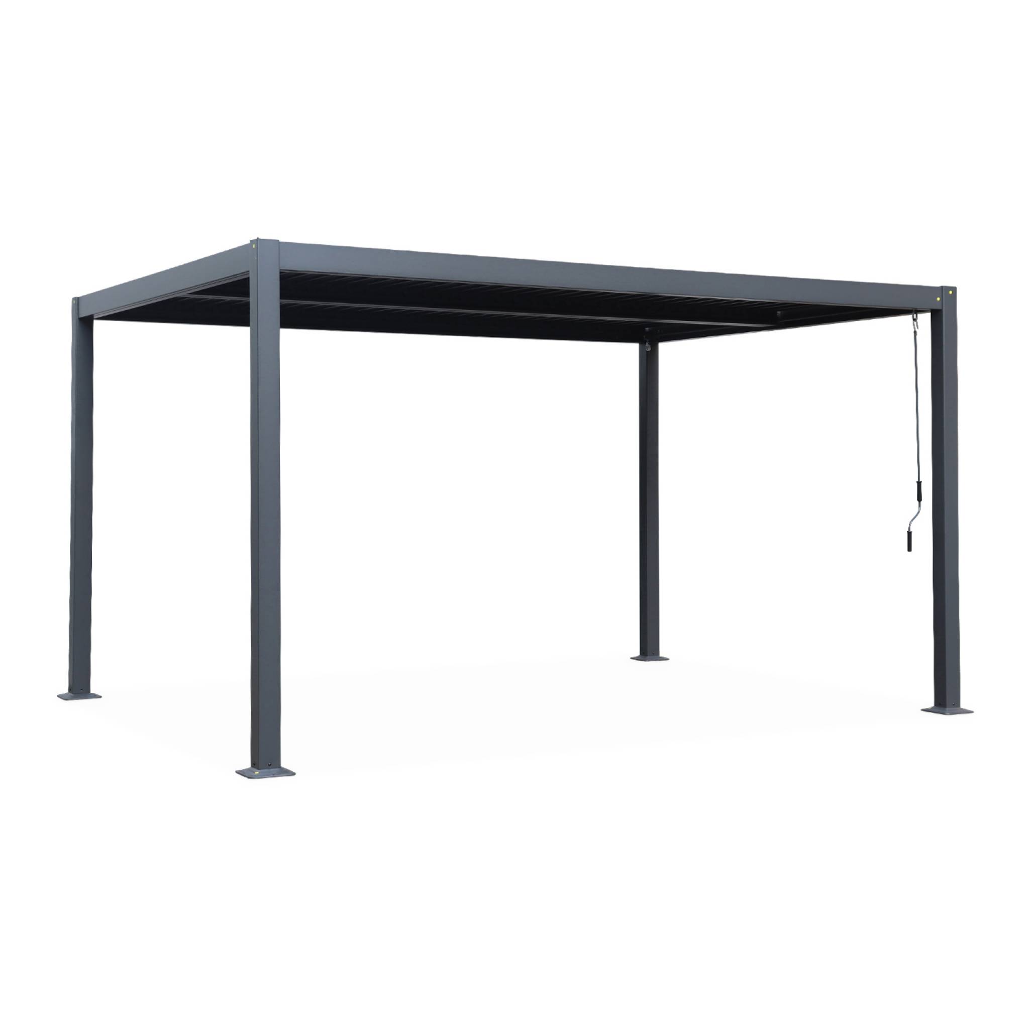 Pergola bioclimatique anthracite. Aluminium et acier. 3x4m. Lames orientables