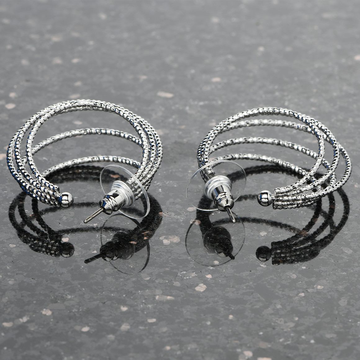 Damen Creolen in Silber-Optik silber
