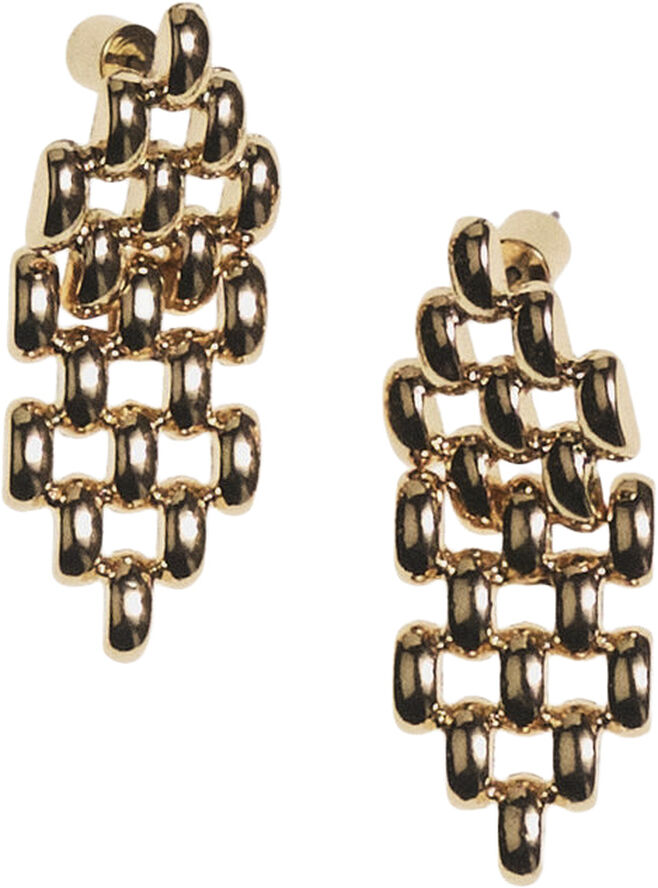 MANGO Link dangling earrings Gold