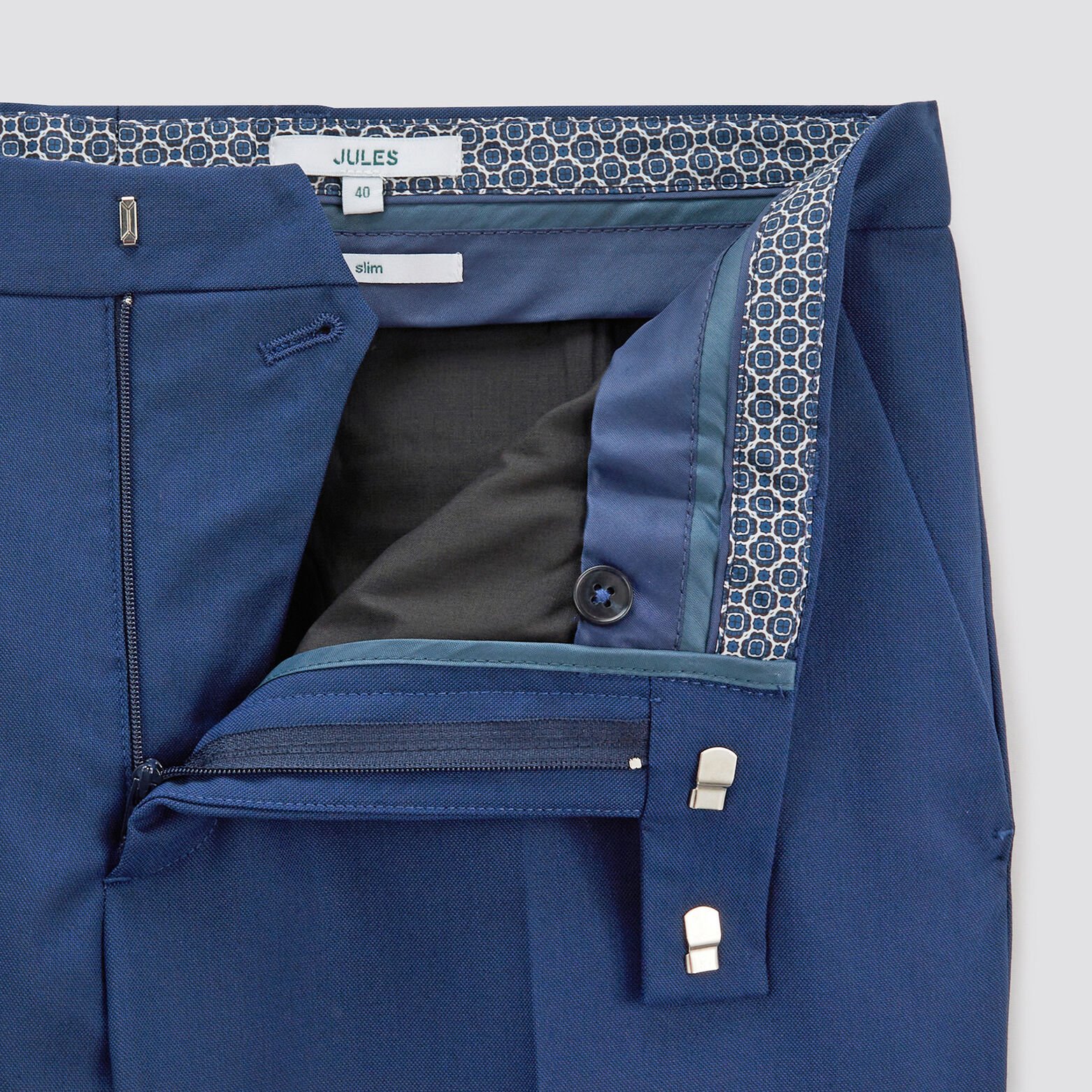 Pantalon de costume slim Bleu moyen