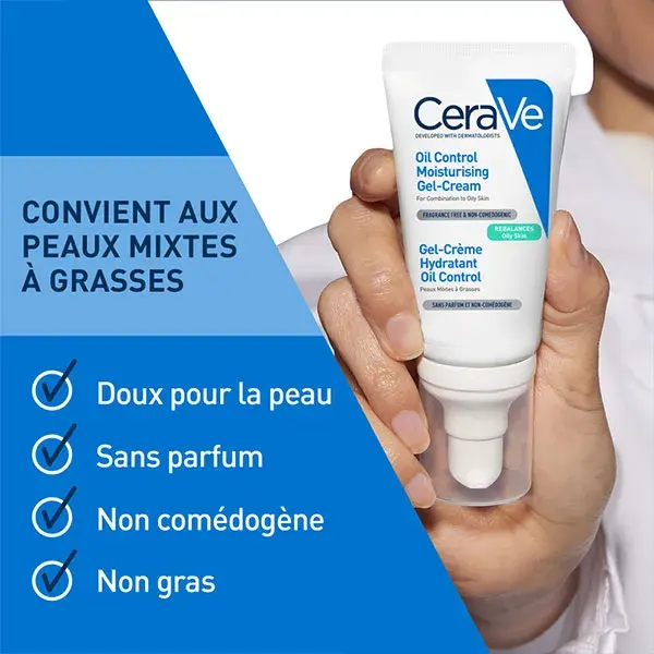 Gel-Creme Hidratante CeraVe Oil Control para Pele Mista a Oleosa 52ml