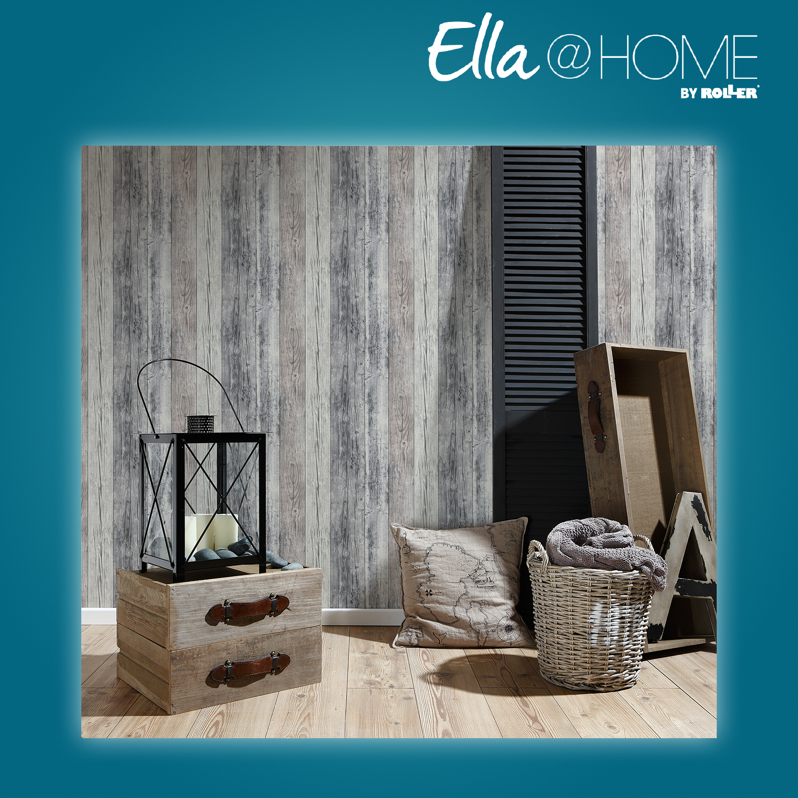 ELLA@home Vliestapete - beige-braun - Holz - 10 Meter