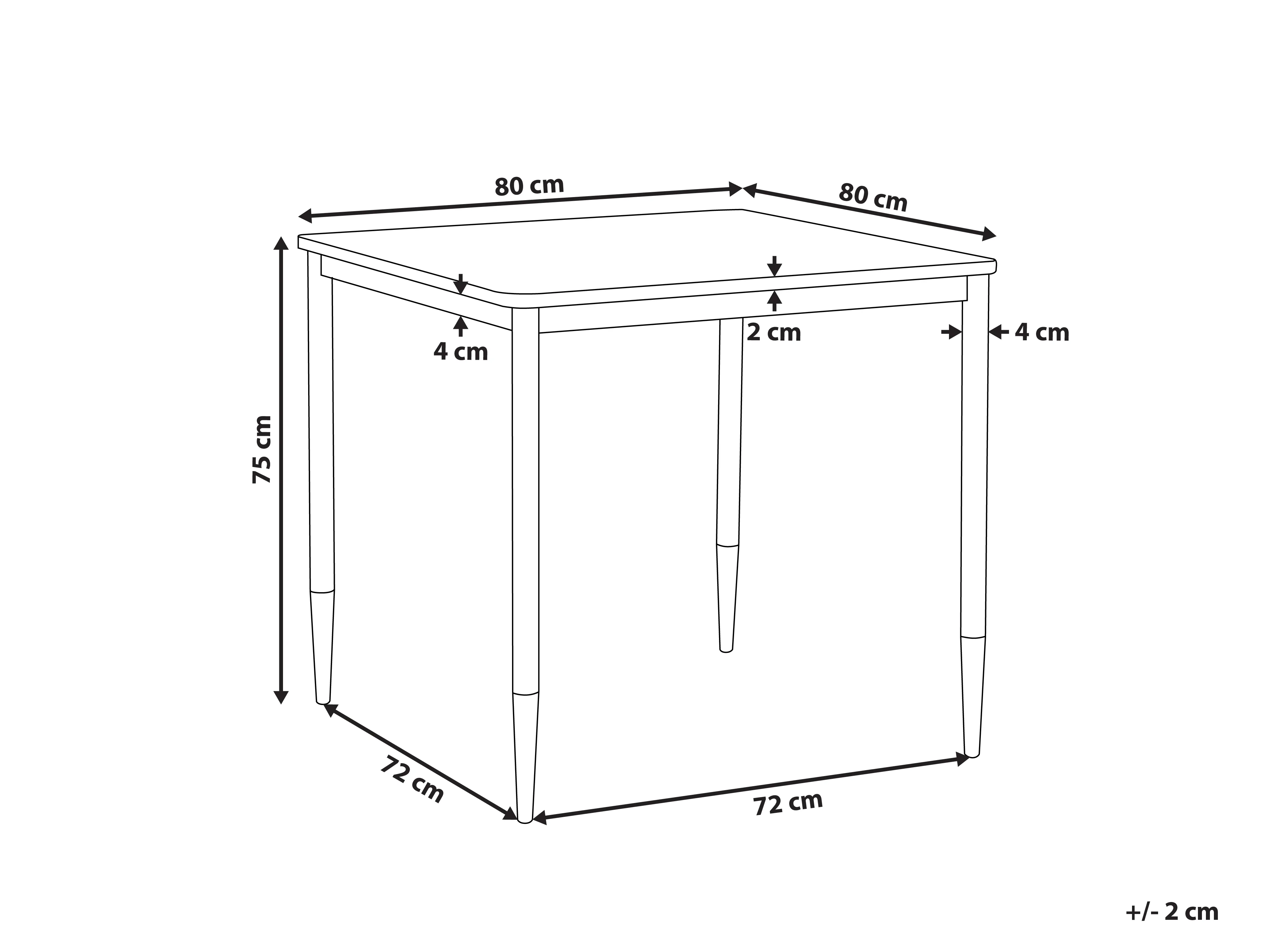 Eettafel SHALFORD Zwart 80 cm 80 cm