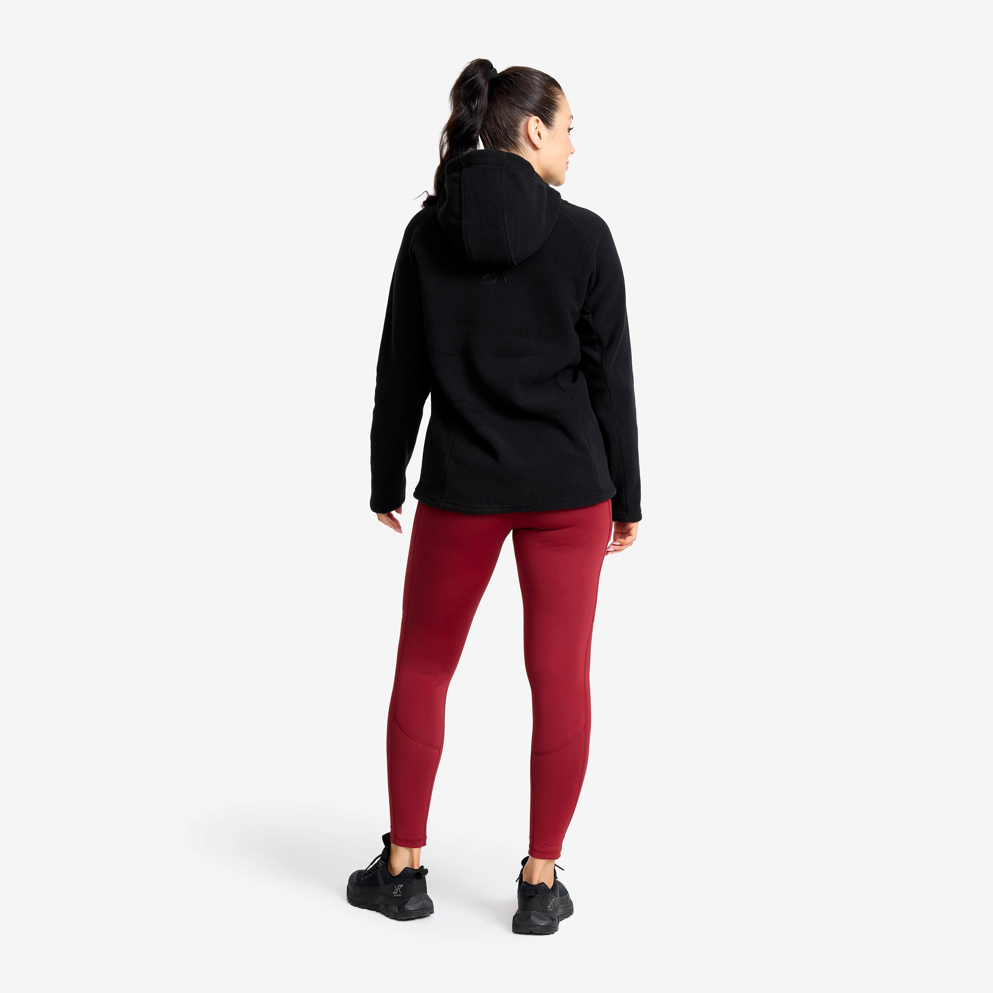 Polar Fleece Hoodie  Dame Black