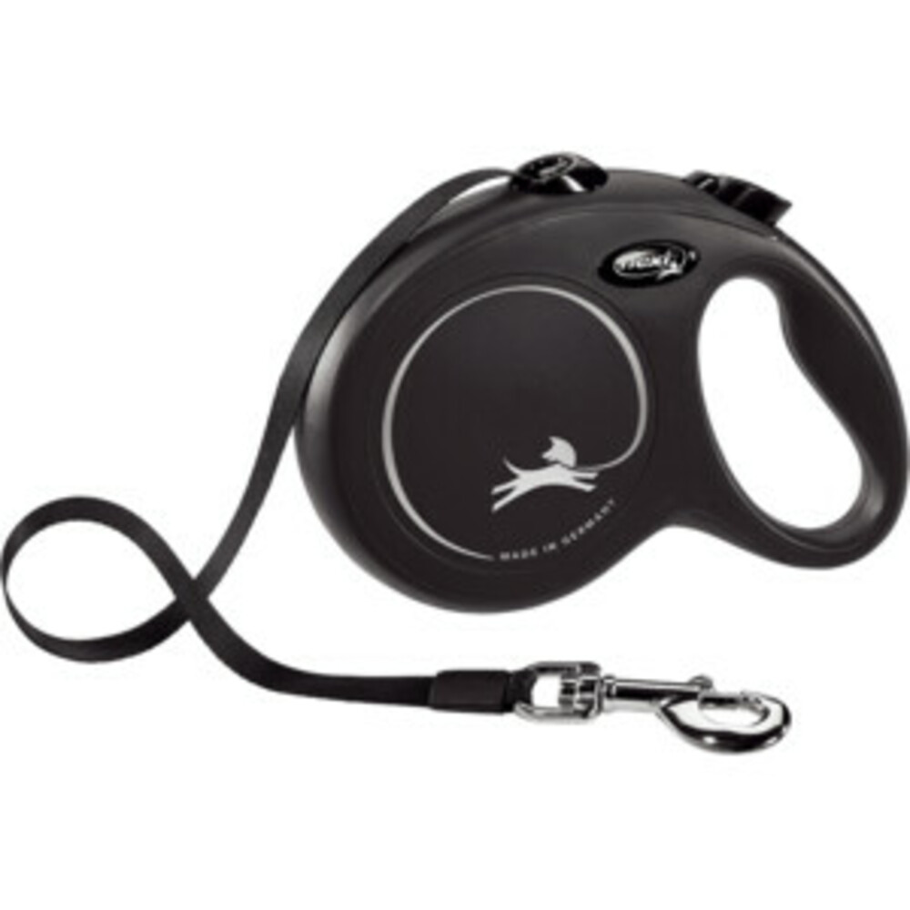 Flexi Rollijn Classic Tape 5 mtr tot 50 kg Zwart