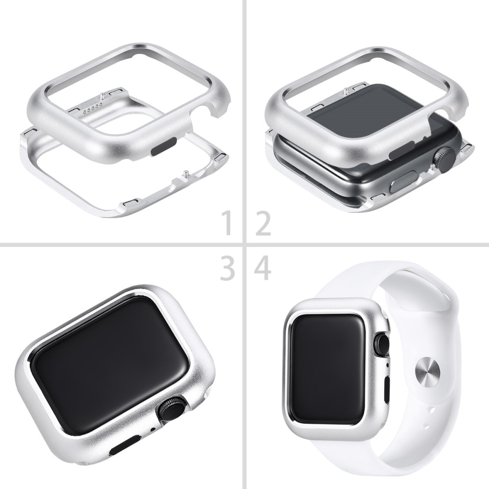 Apple Watch Series (44 mm) Magnetische Alu Schutzhülle Bumper Case (Magnet-Technologie) - Silber