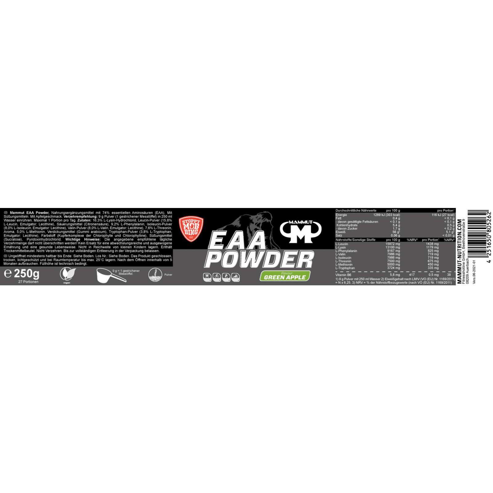 EAA Powder Green Apple (250g)
