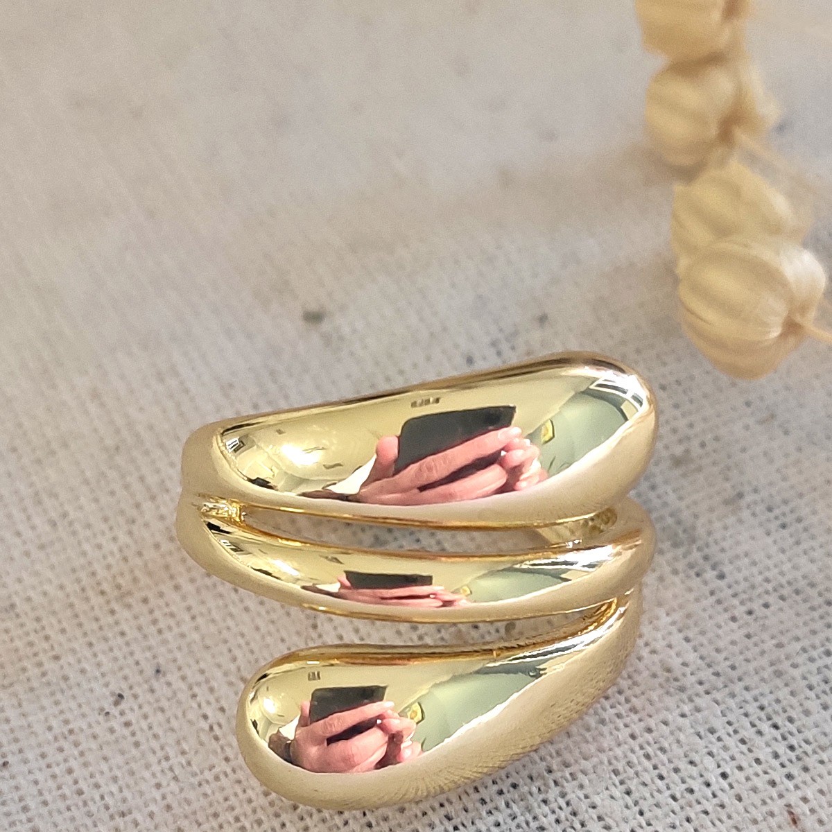 Bague ajustable - Laiton plaqué or