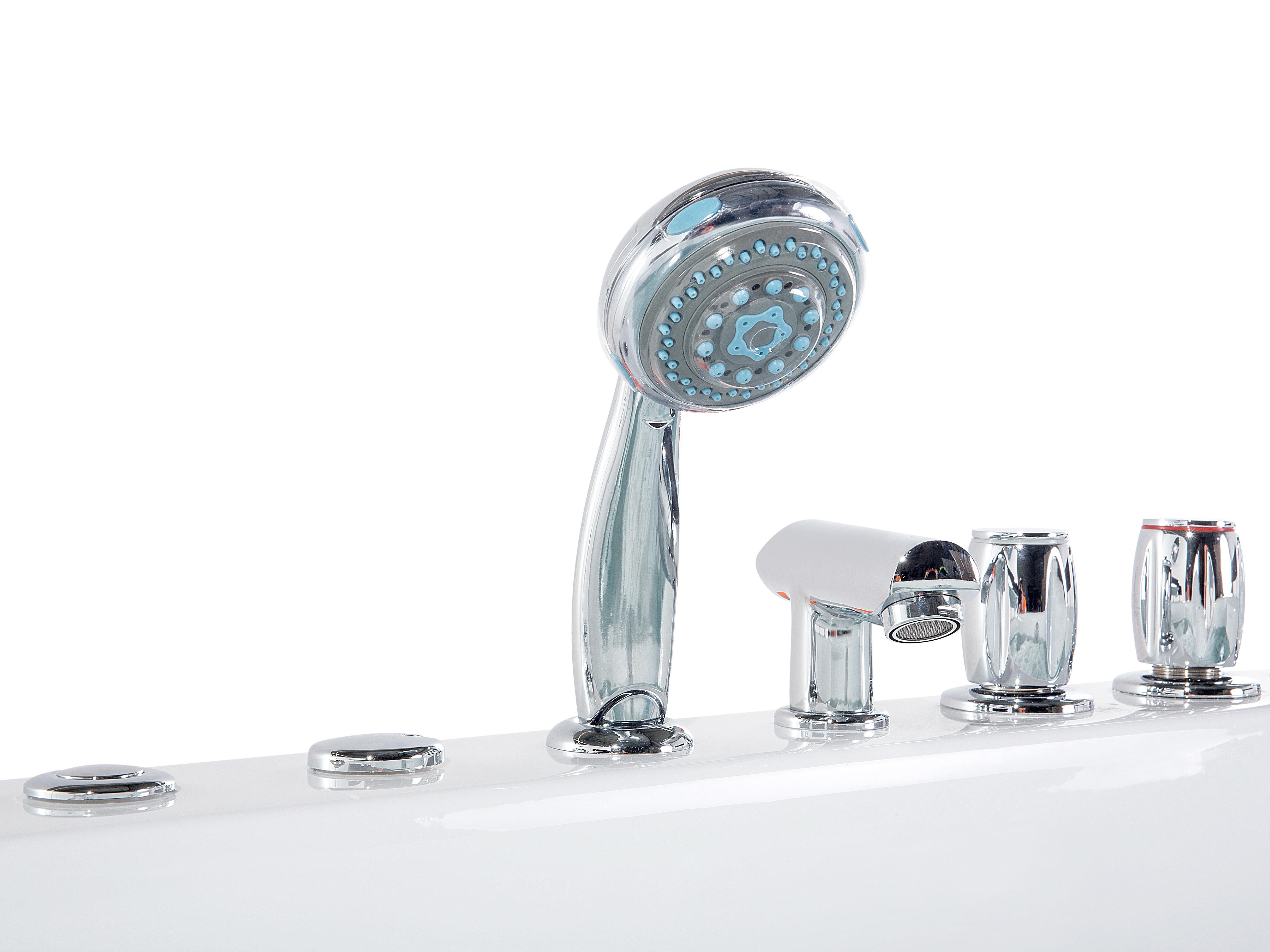 Hoek bubbelbad met LED MONTEGO 172 x 83 cm Wit