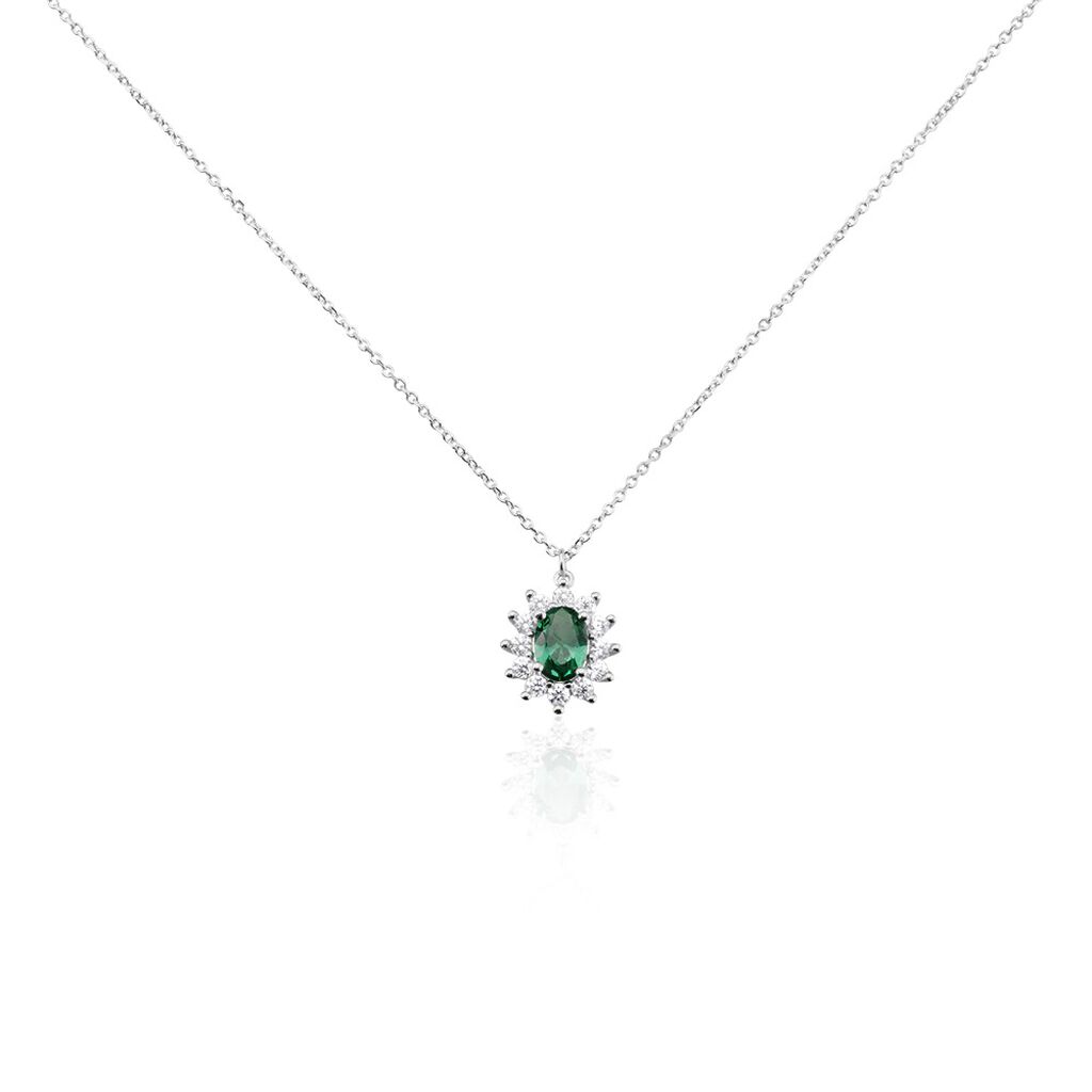 Collier Perez Argent Blanc Oxyde De Zirconium
