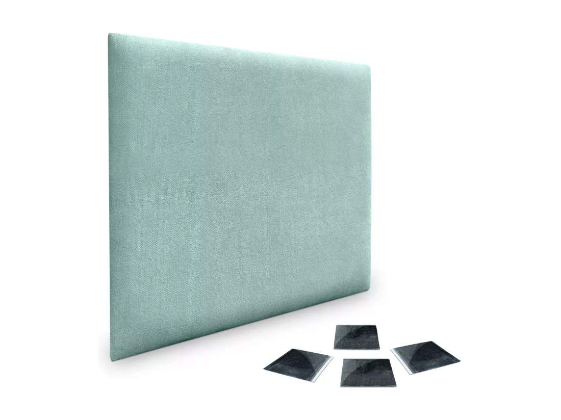 DHOME Lot de 1 Panneaux muraux en tissu auto-adhésifs Panneaux muraux absorbants acoustiques Protection contre les chocs (Vert d'eau, 50x50cm, x1)