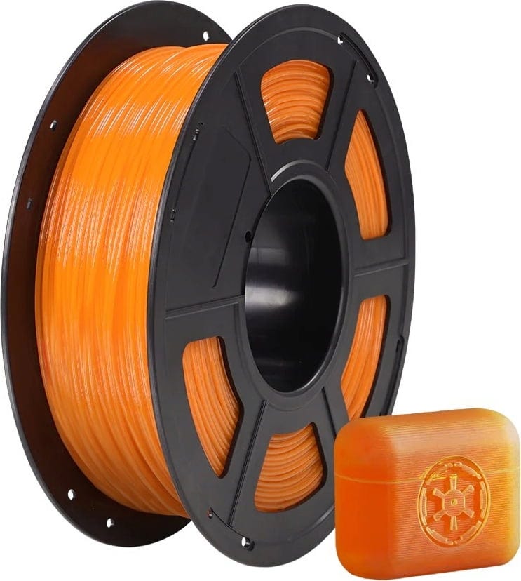 Anycubic  TPU Clear Orange, 1,75 mm / 1000 g    Flexibles, widerstandsfähiges & einfach zu druckendes TPU in Clear Orange
