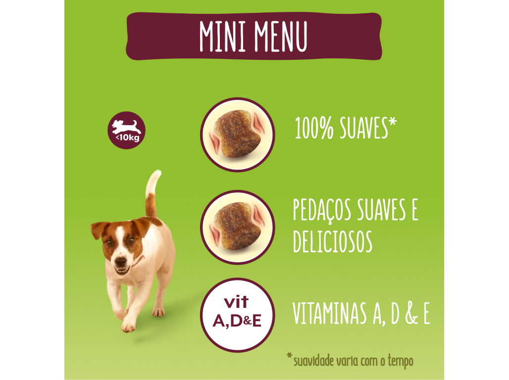 RAÇÃO PARA CÃO FRISKIES MINI MENU NUTRI SOFT COM VACA 1.4KG