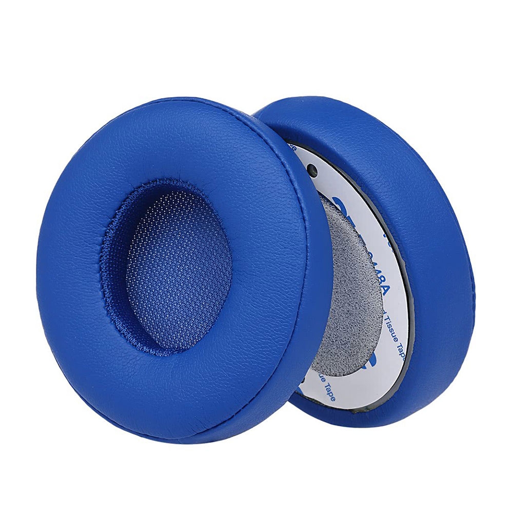 (2er Set) Beats Solo 3 / Solo 2 Kopfhörer Leder Ersatz Ohr Polster Kissen - Blau
