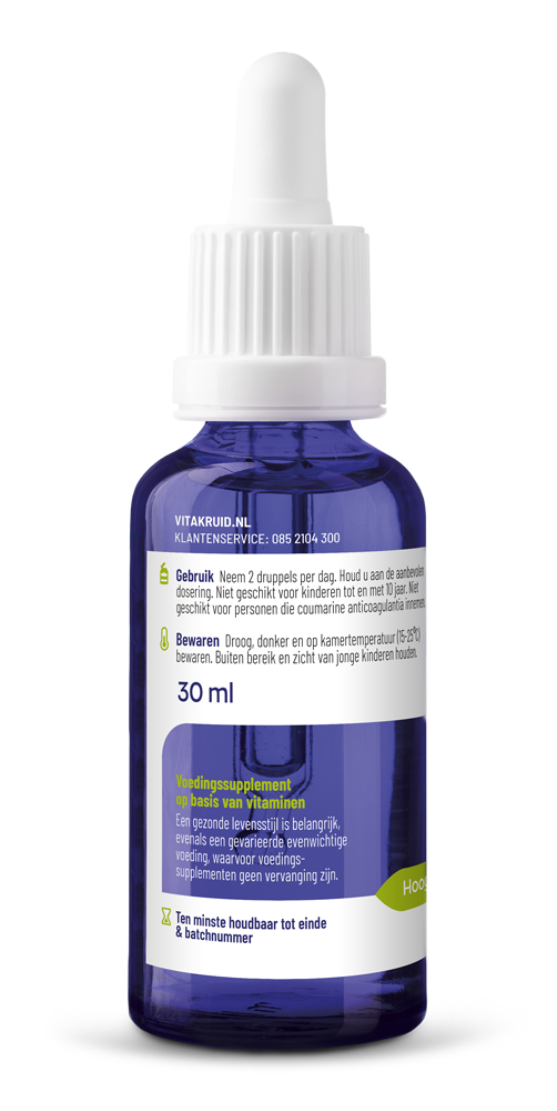 Vitakruid Vitamine D3 & K2 (Menaq7®) Met Druppelpipet (30 ml)