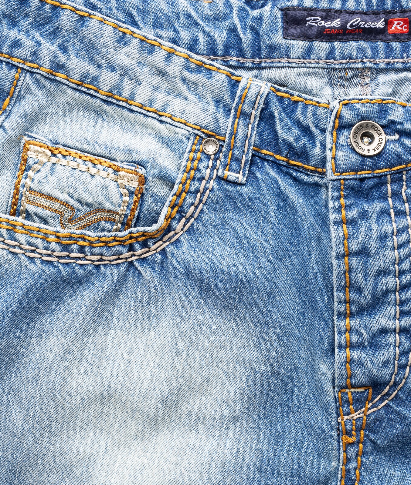 Rock Creek Shorts Jeansshorts dicke Naht Regular Fit