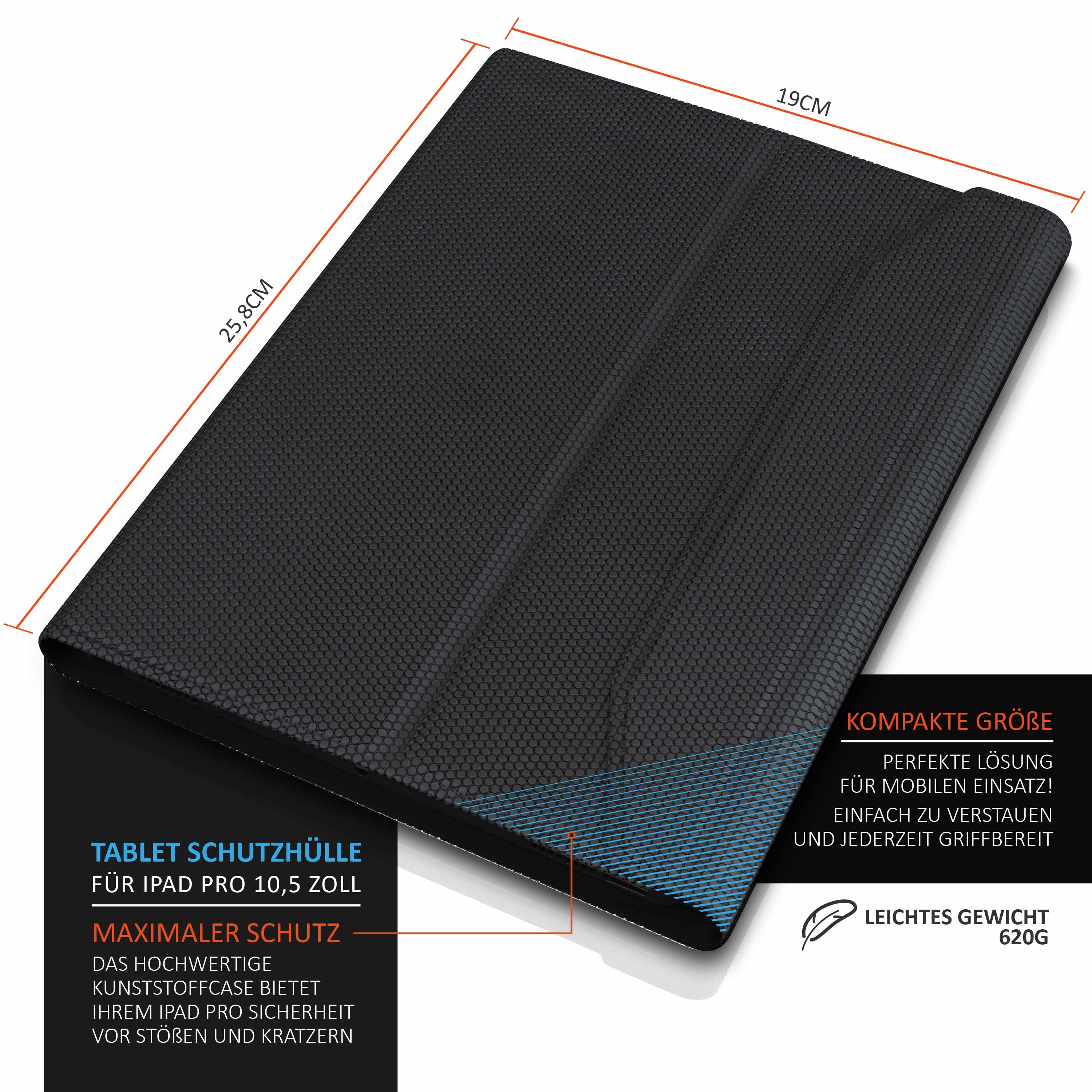 Aplic Tablet-Tastatur, Kunstledercase für iPad Pro 10,5