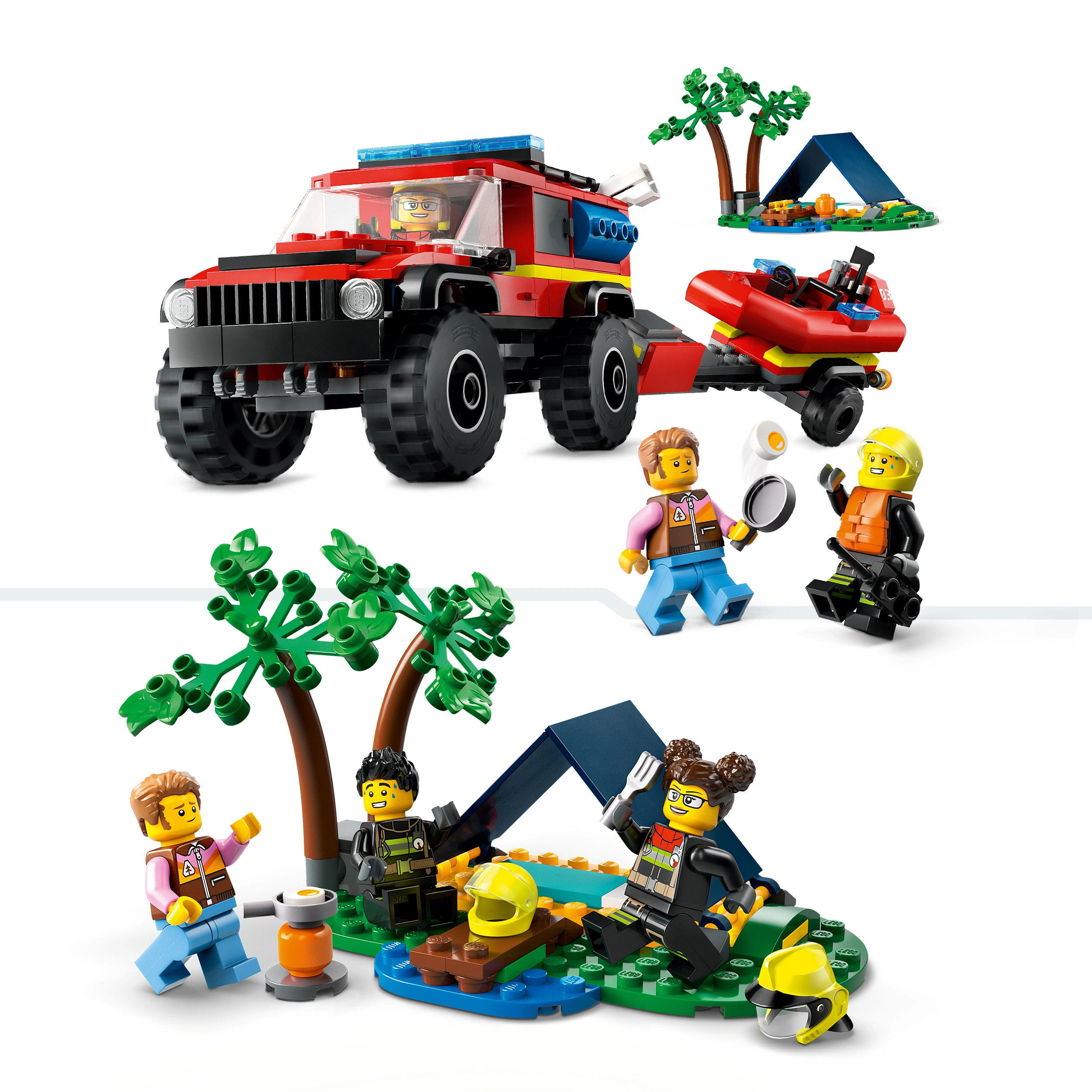 LEGO® City 60412 FEUERWEHR-GELÄNDEWAGEN MIT RETTUNGSBOOT