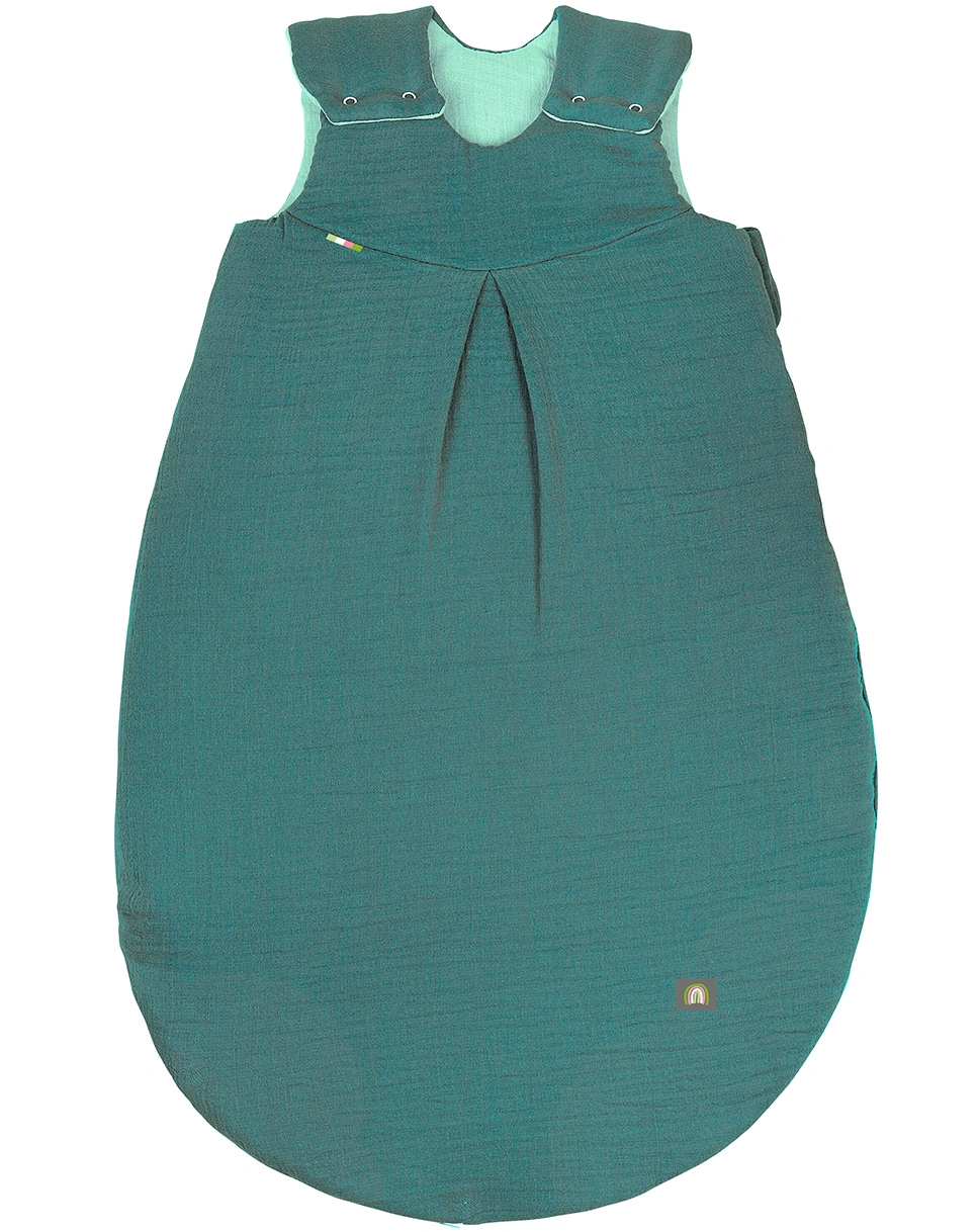 Ganzjahres-Schlafsack MUSSELIN wattiert in deep forest