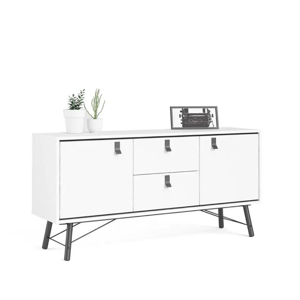 Hioshop Rye dressoir 2 deuren- 2 lades mat wit