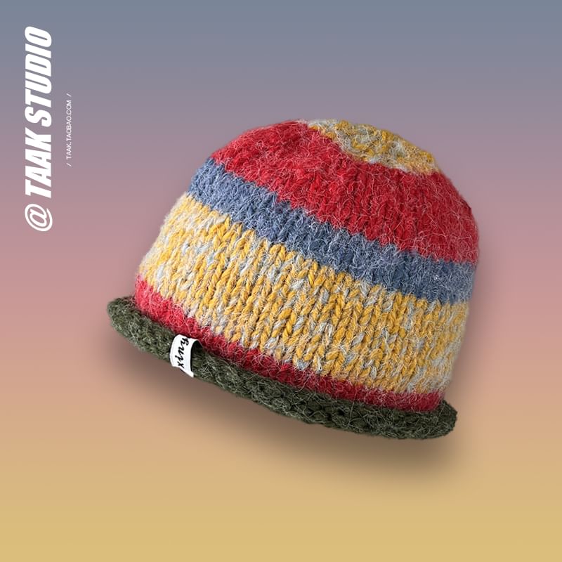 TAAK - Color Block gebreide muts