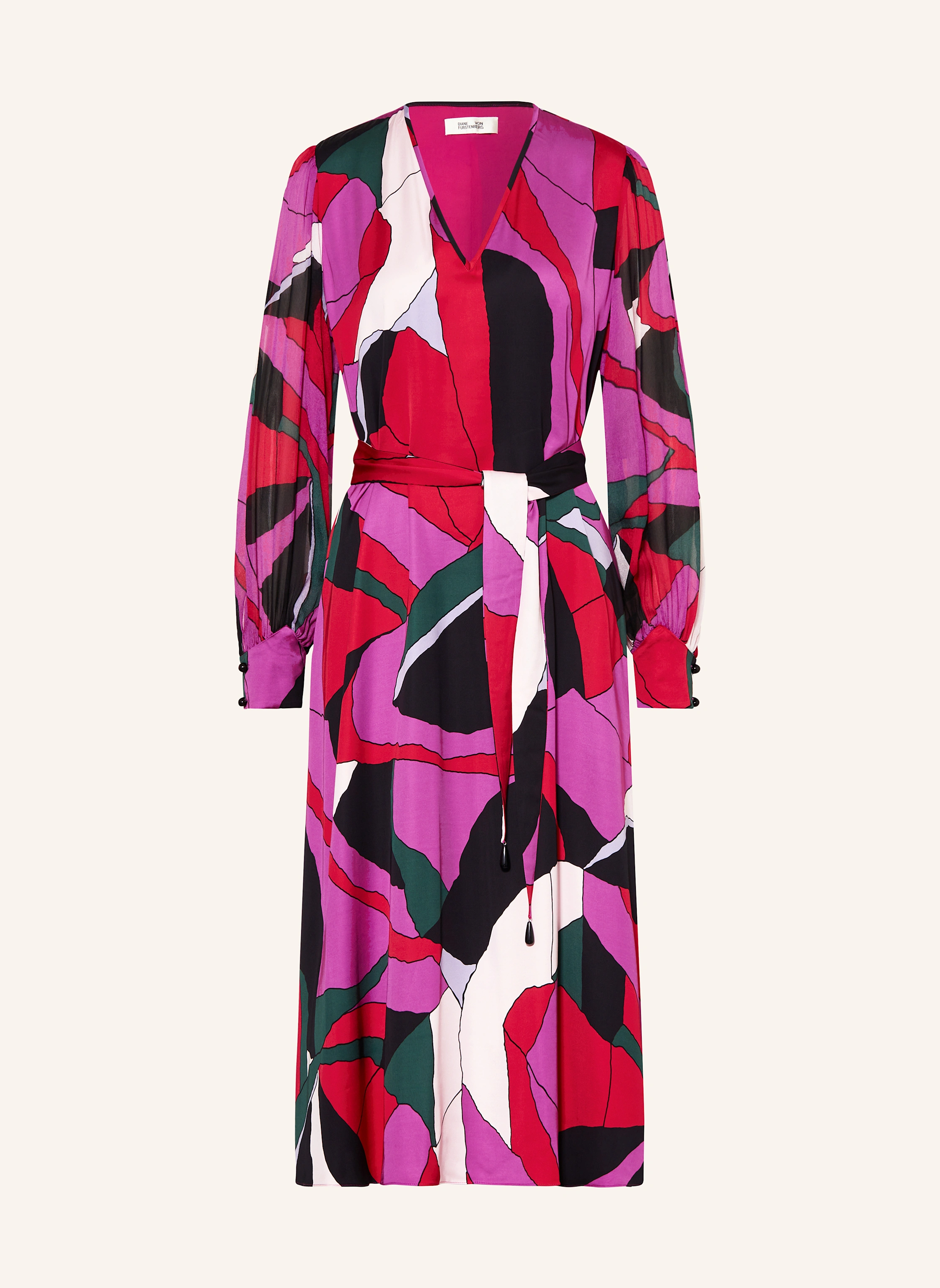 DIANE VON FURSTENBERG Satinkleid ABEL im Materialmix