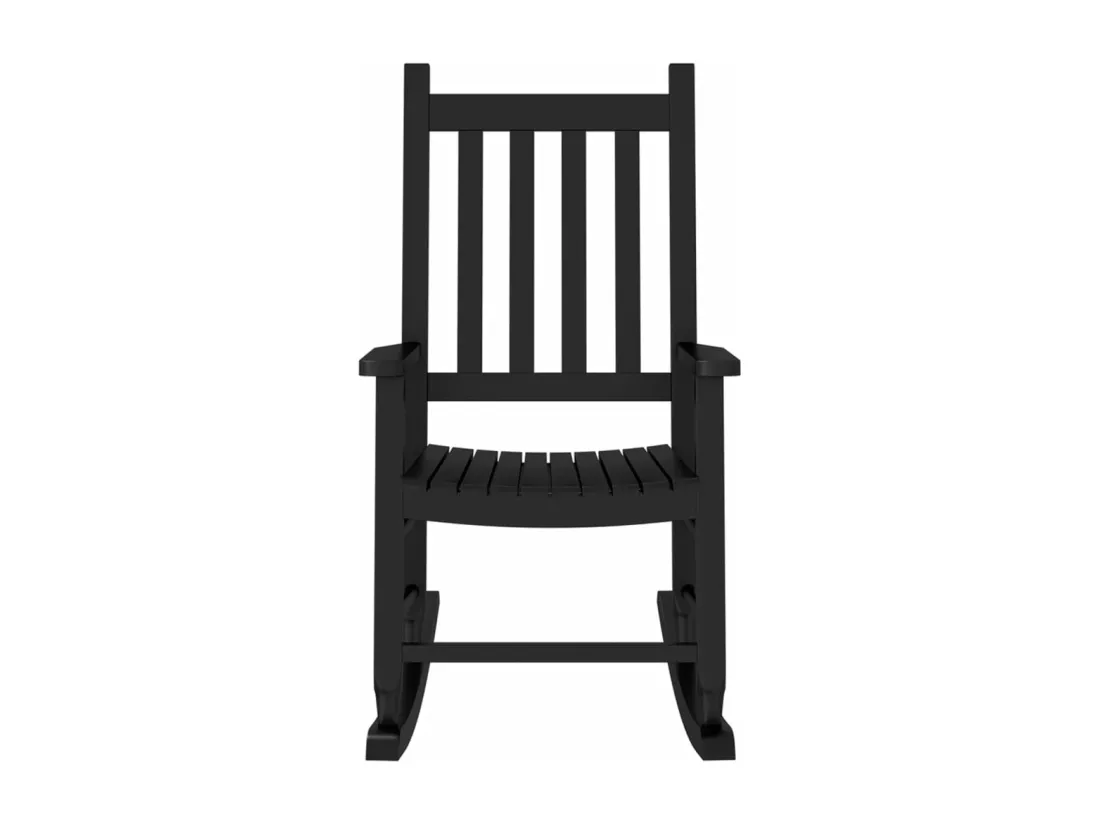 Chaise à bascule enfants noir bois de peuplier massif