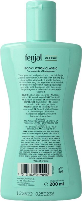 Fenjal - Classic - Bodylotion - 200 ml - Voor Normale en Droge Huid