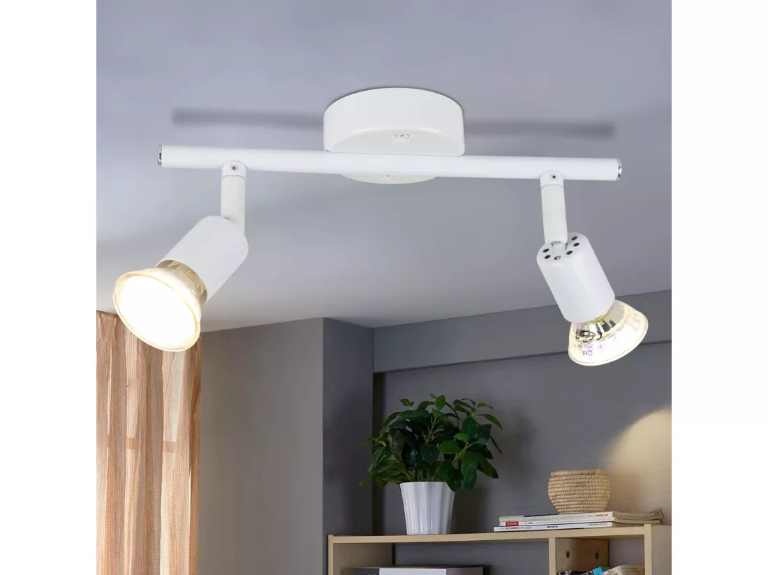 NETTLIFE Spot de plafond LED orientable GU10 2 flamme Spots de plafond Salon industriel orientable