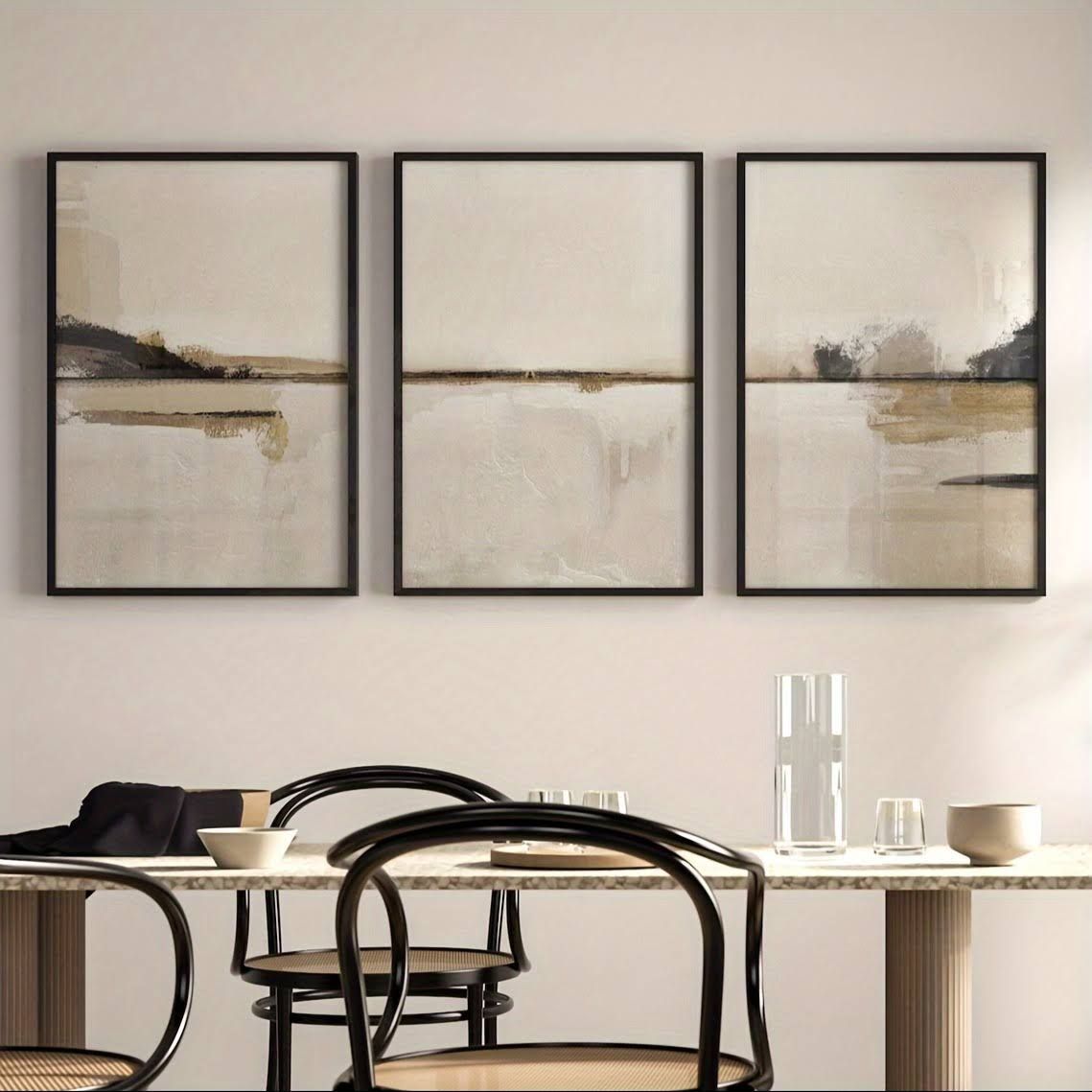 3er set wandbilder, Poster 50x70 hochformat, Abstrakter Kunstdruck-Set ( 3-teilig ) -- Moderne, Bilder set, neutrale Skandinavische Wandbilder ohne