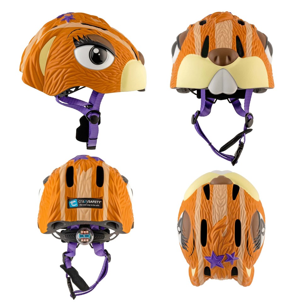Crazy Safety - Cykelhjelm til børn - Brun jordegern (49-55 cm)