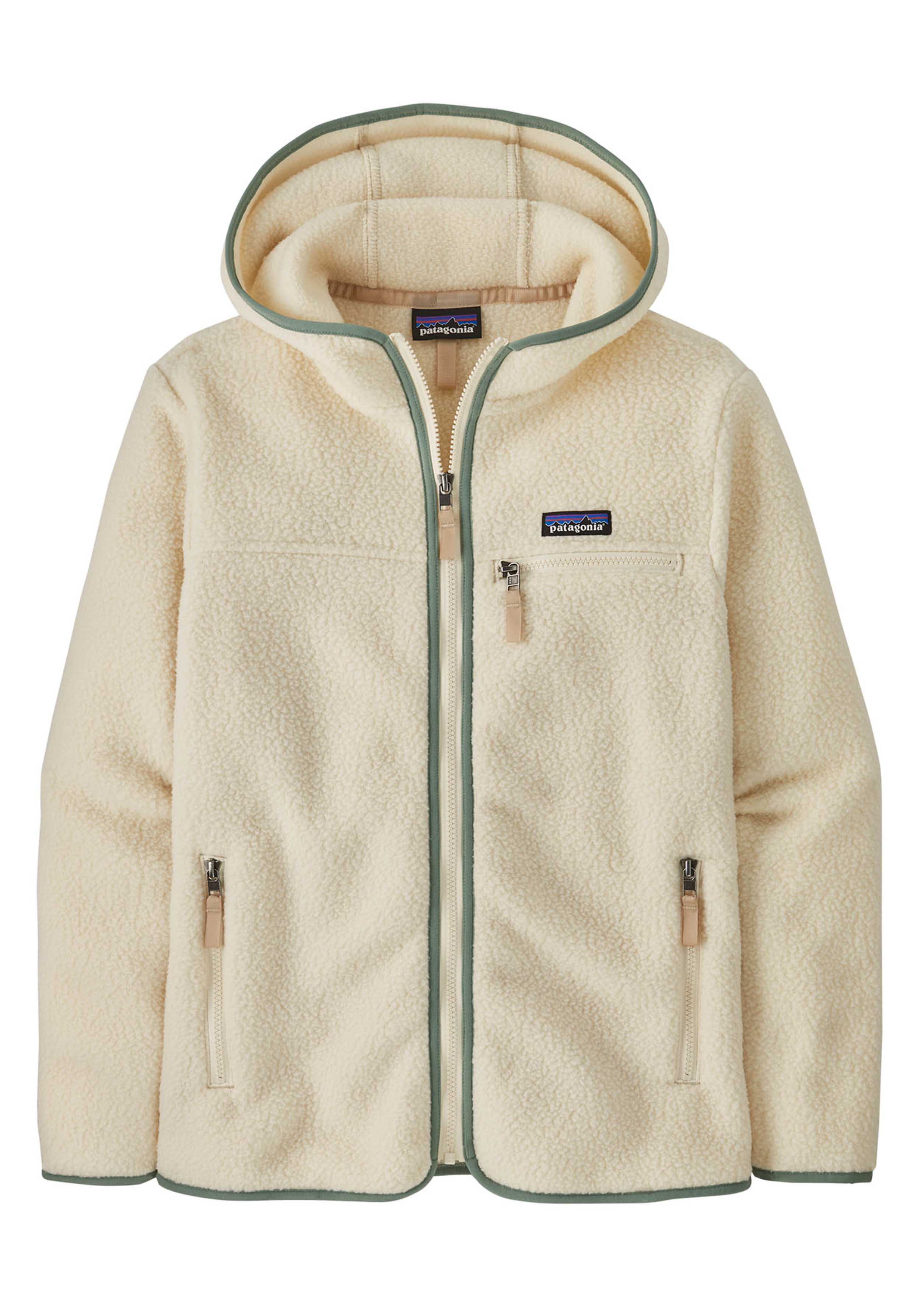 Patagonia Fleece-Hoodie W's Retro Pile Hoody Natural W/Ellwood Green