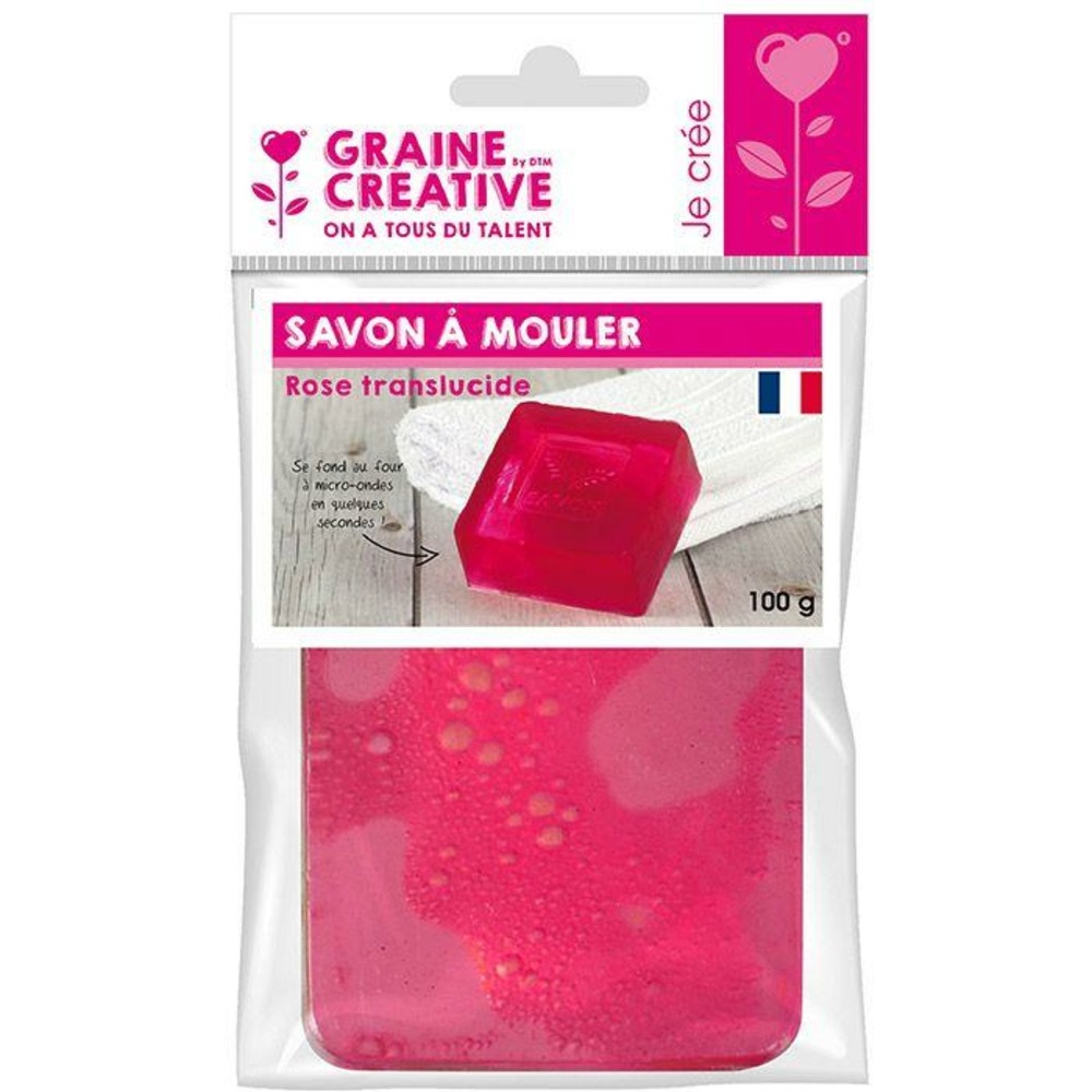Savon à mouler 100 g - translucide rose