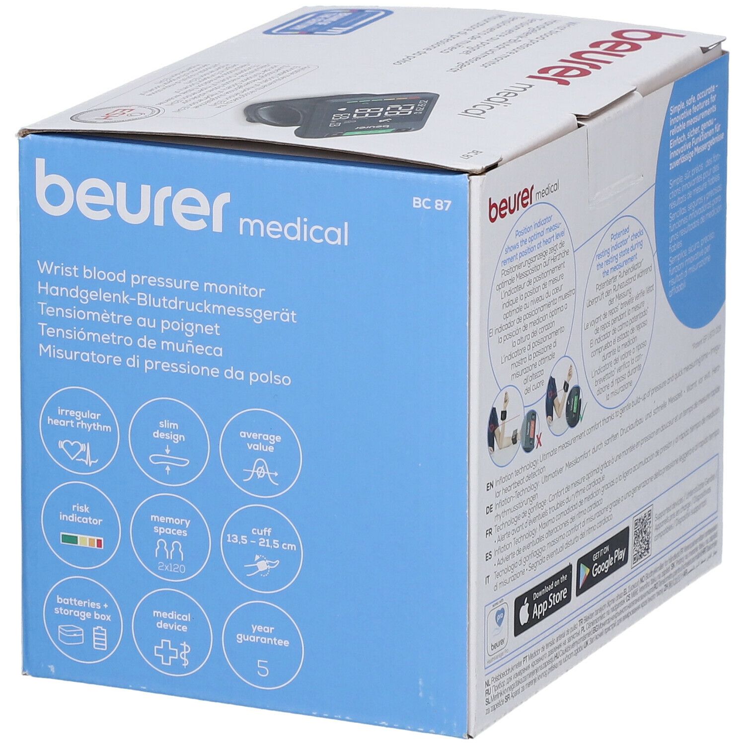 beurer Handgelenk-Blutdruckmessgerät BC 87 Bluetooth®