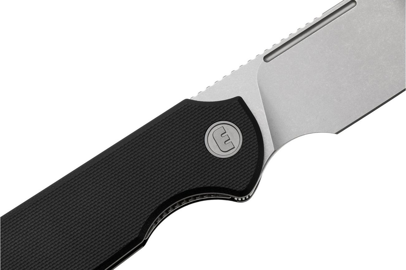Eutektik Binary BIN-BSW-L Stonewashed 14C28N, Black G10, linkshandig zakmes