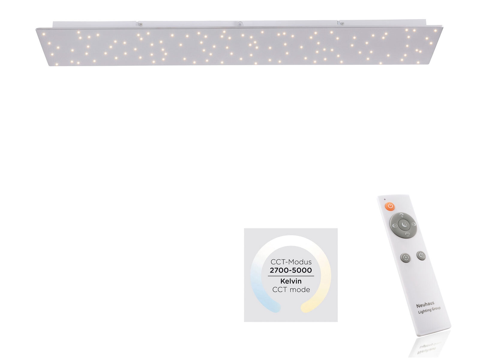 LED-Deckenleuchte Sparkle 100x25 Edelstahl