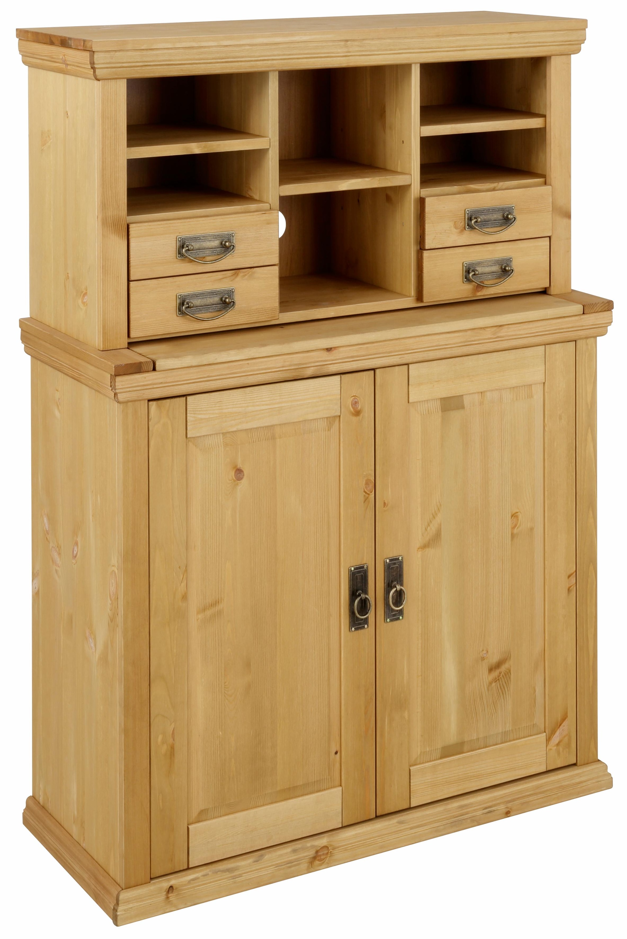 Home affaire Sekretär »Konrad« Schreibtisch aus Massivholz, mit viel Stauraum, B89 x H122 cm