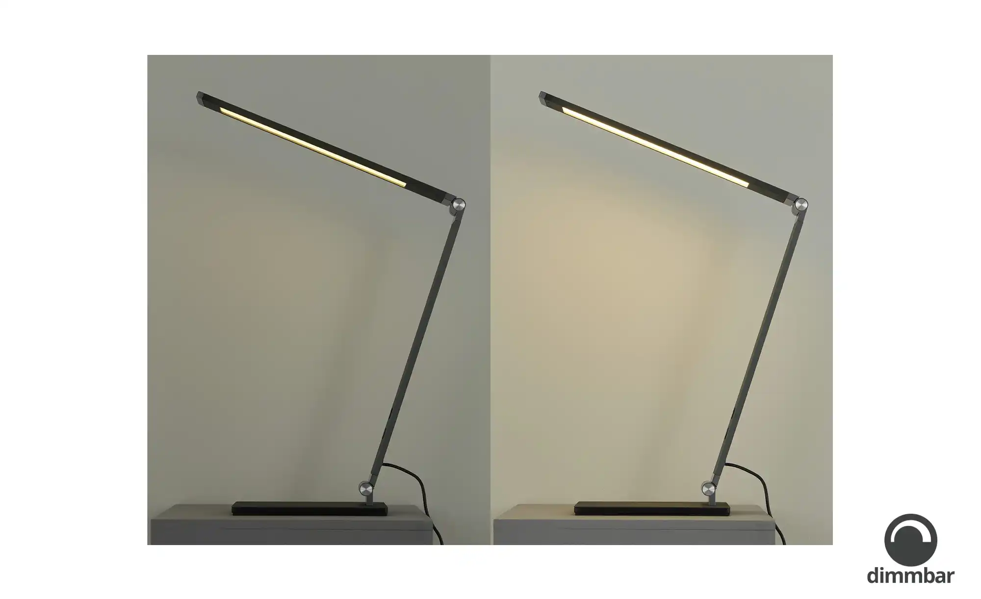 Fischer-Honsel LED-Tischleuchte, anthrazit-grau mit Dimmer