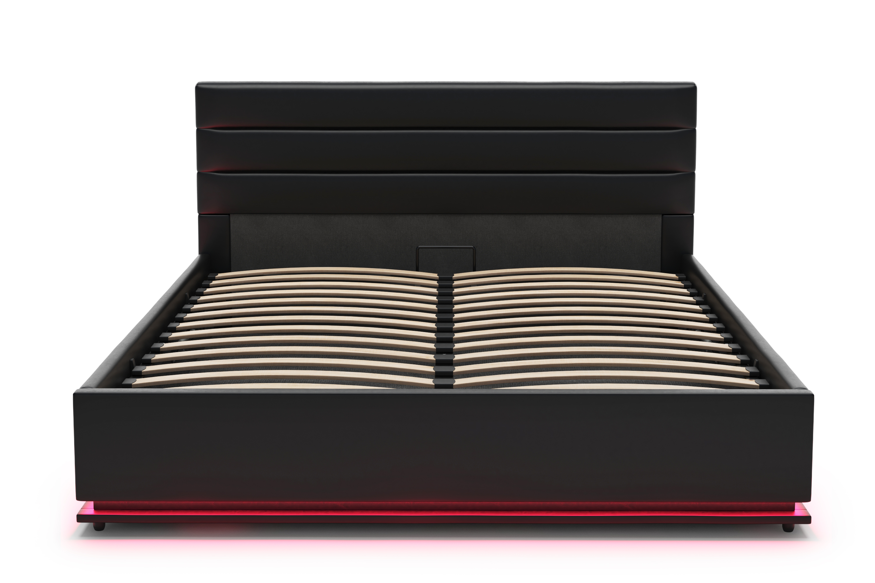 Lederbett LED STARDUST 140 x 200 cm schwarz