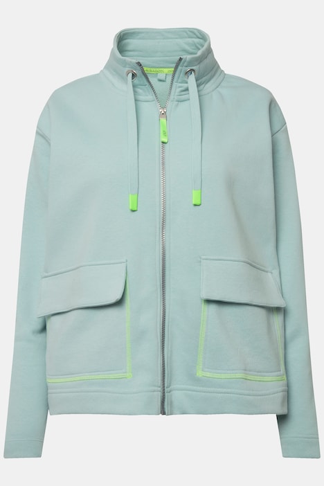 Sweatjacke, Stehkragen, Rücken-Print, Zipper, OEKO-TEX