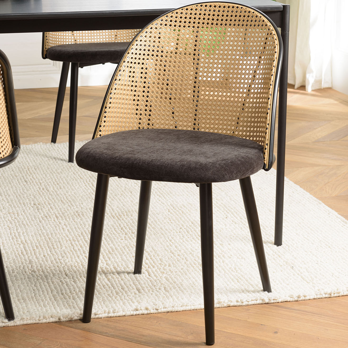 Macabane 2 Chaises Léa noires - 51x60x78 cm