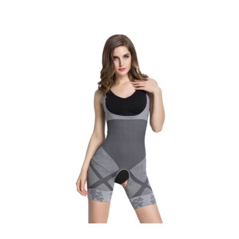 (Gr. L-XL) Damen Body Former Shapewear Unterwäsche - Grau