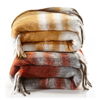 Plaid et couverture à carreaux ultradoux et duveteux - Tempéré - 360 g/m²