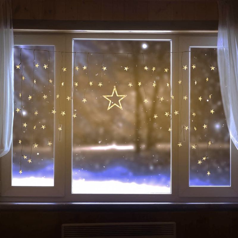 Hi Kerststerrengordijn met 90 LEDs
